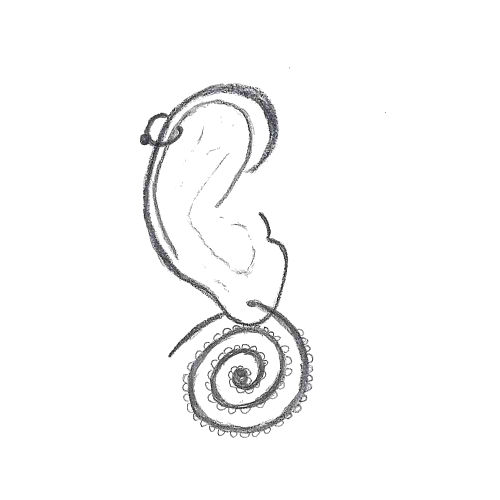 Bleistiftzeichnung Ohr Logoentwurf